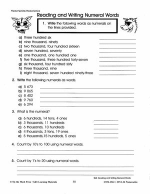 Numeracion/Numeration - A Spanish and English Workbook Grades 1-3