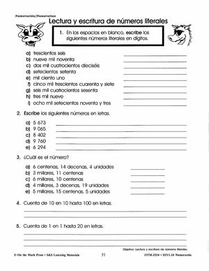 Numeracion/Numeration - A Spanish and English Workbook Grades 1-3