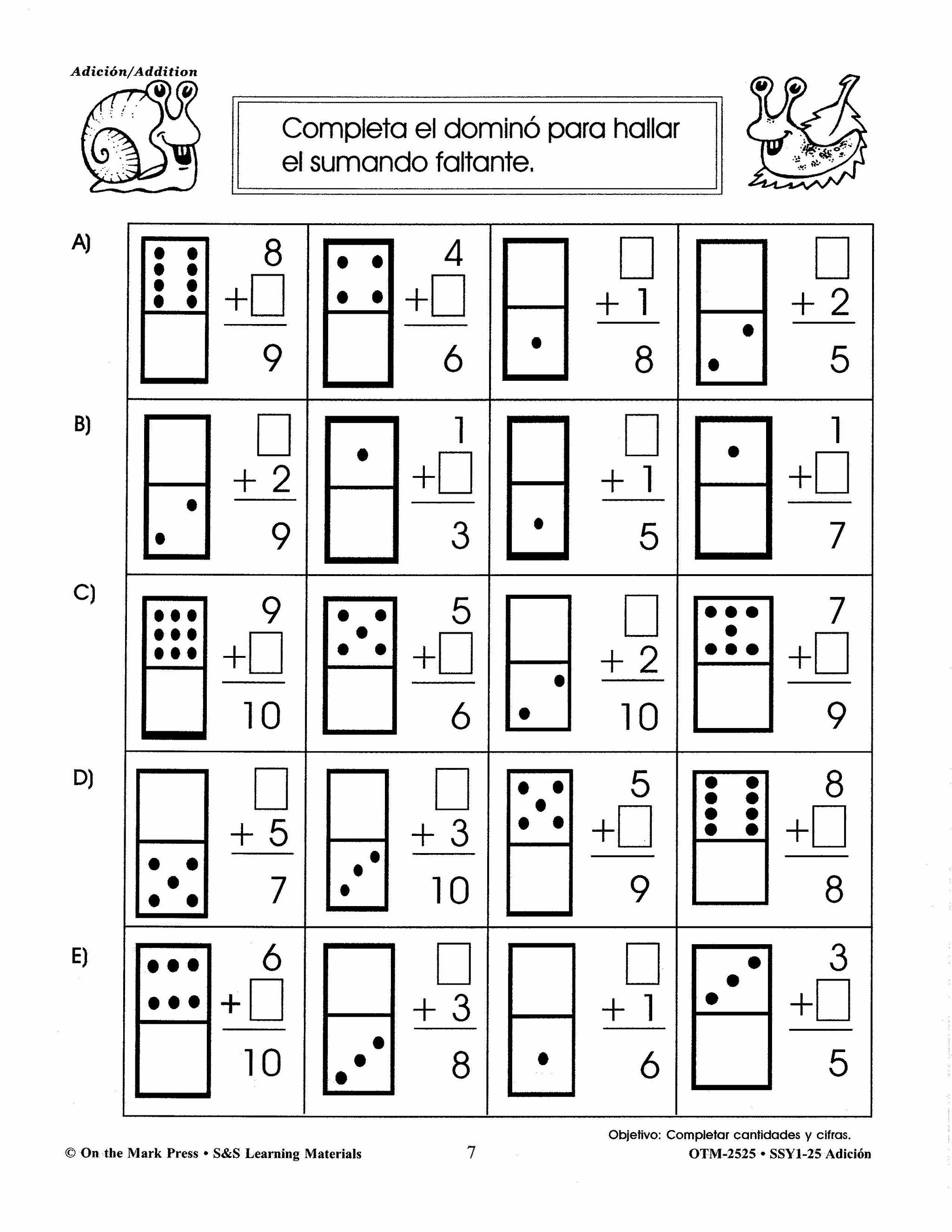 Adición/Addition - A Spanish and English Workbook Grades 1-3