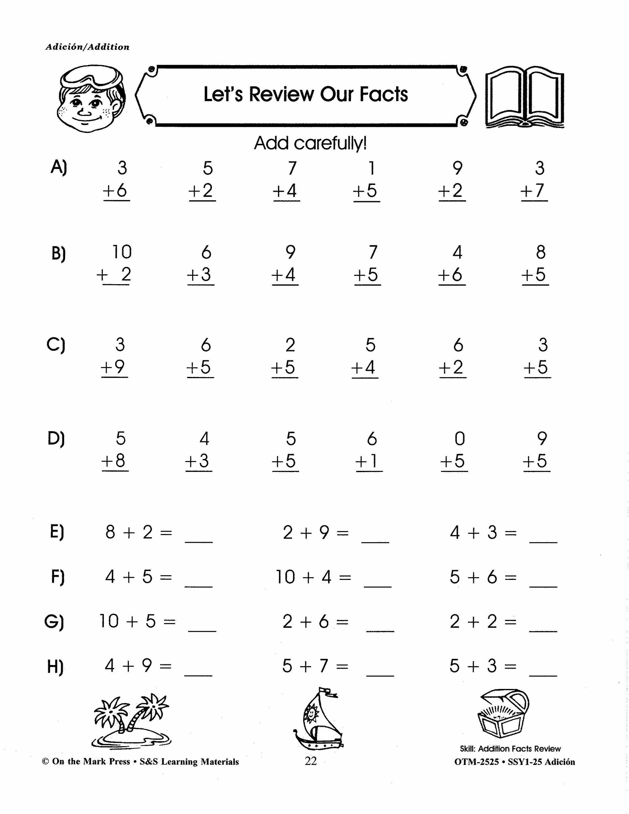 Adición/Addition - A Spanish and English Workbook Grades 1-3