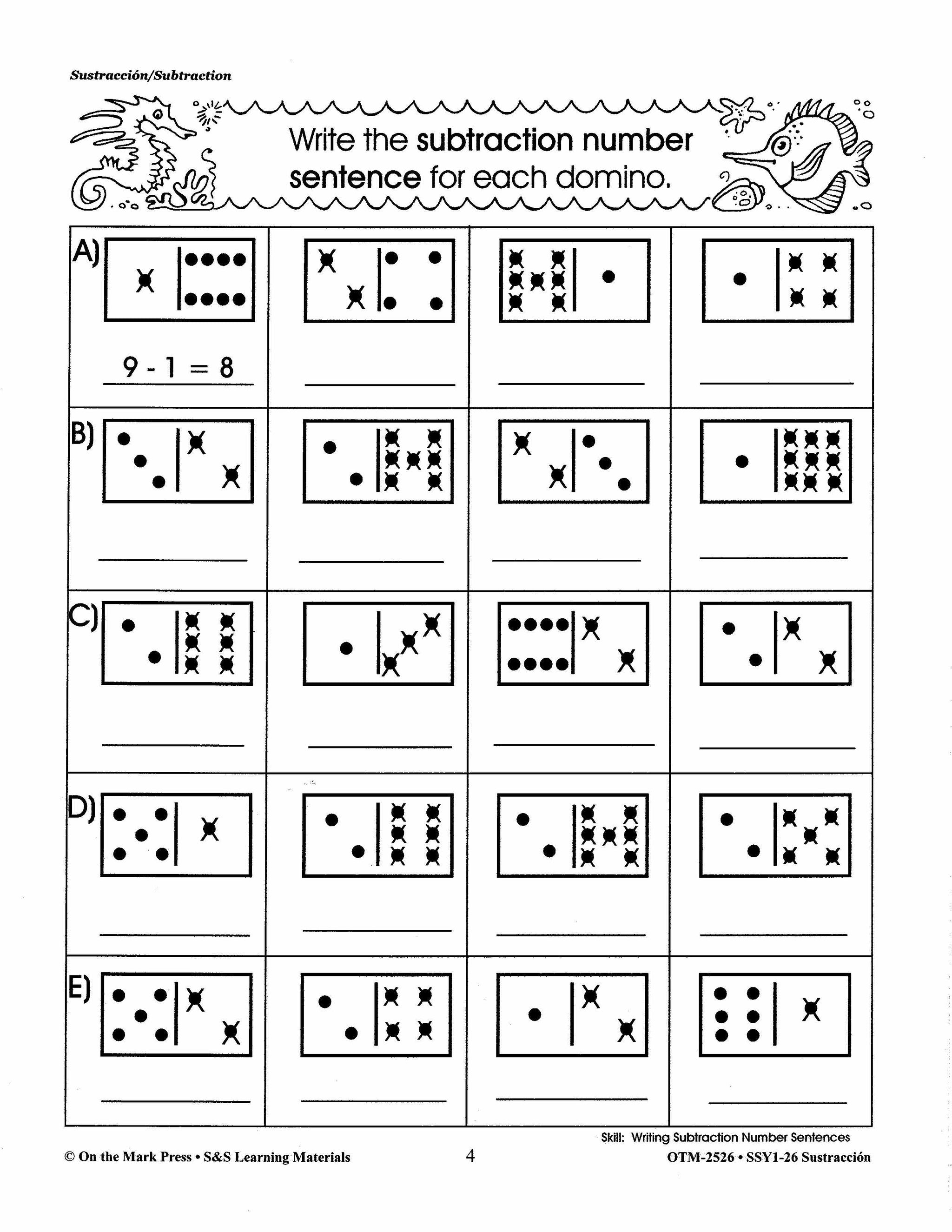 Sustracción/Subtraction   - A Spanish and English Workbook Grades 1-3