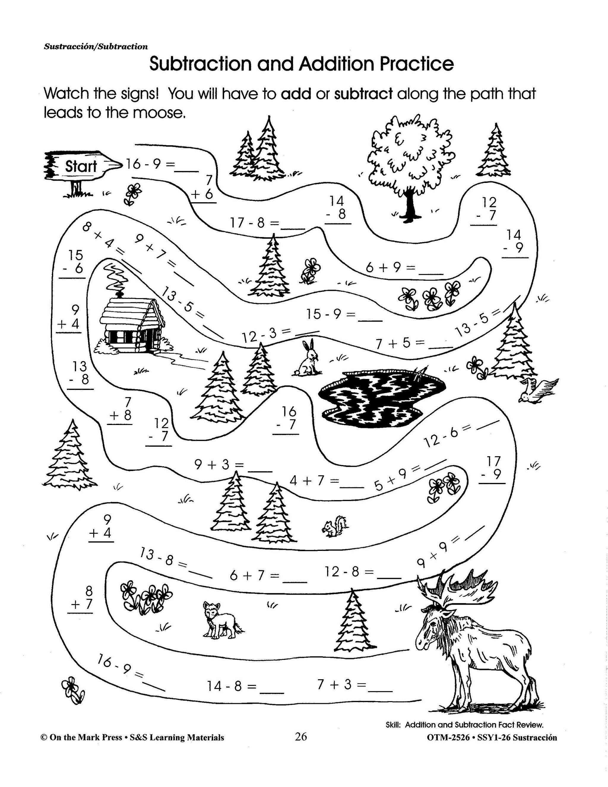 Sustracción/Subtraction   - A Spanish and English Workbook Grades 1-3