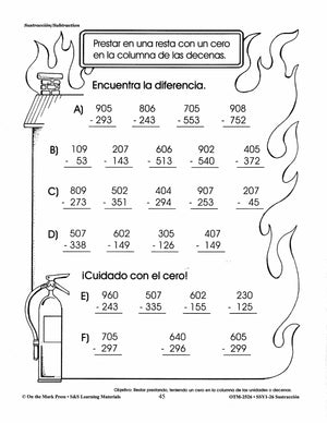 Sustracción/Subtraction   - A Spanish and English Workbook Grades 1-3