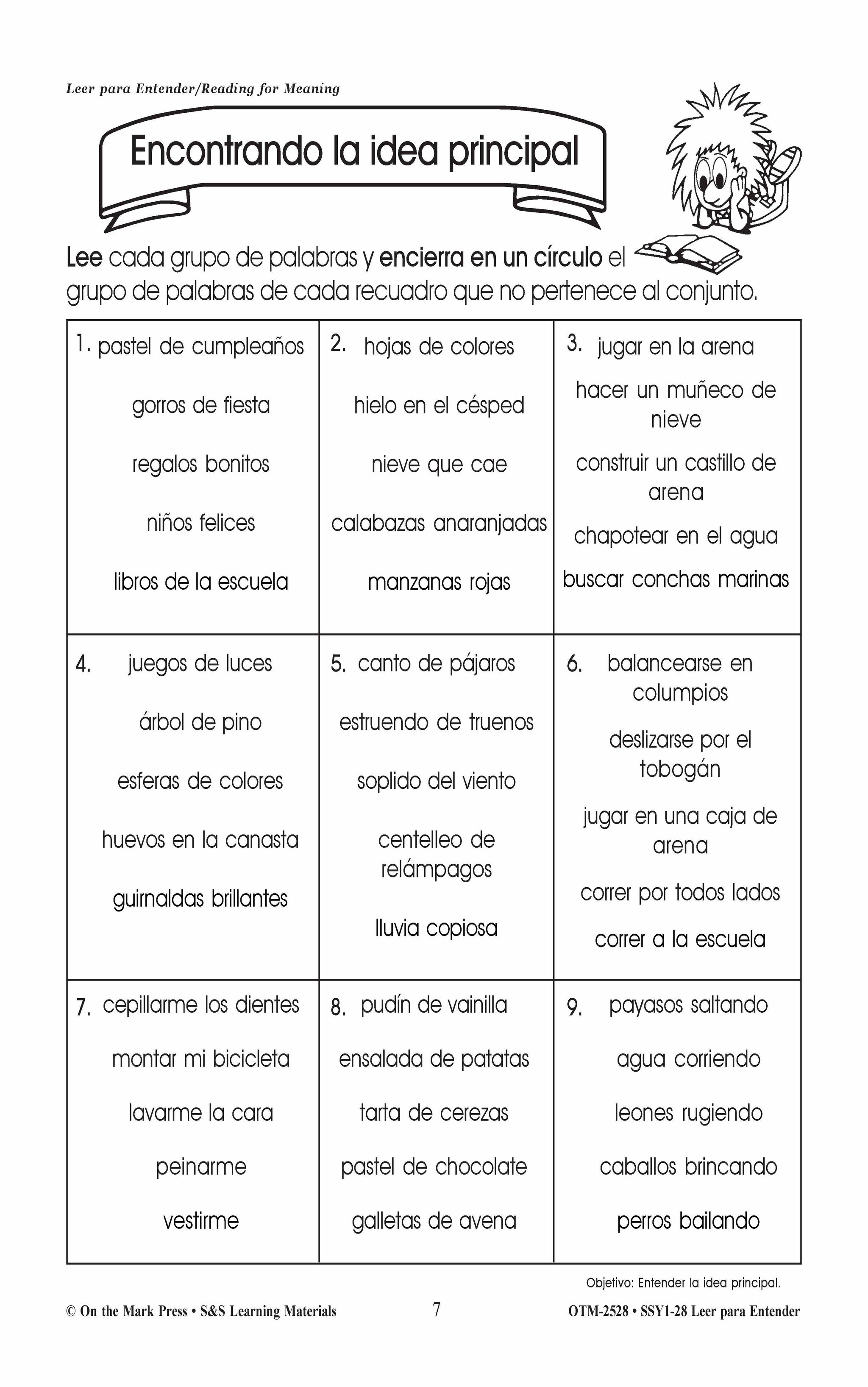 Leer para Entender/Reading for Meaning - A Spanish and English Workbook Grades 1-3