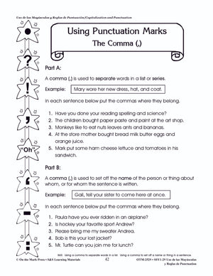 Uso de las Mayúsculas y Reglas de Puntuación/Capitalization & Punctuation - A Spanish and English Workbook Grades 1-3