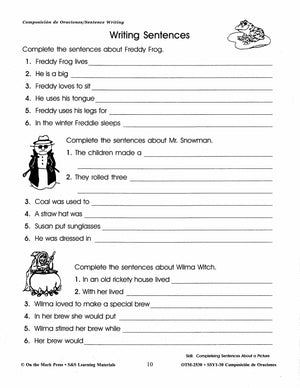 Composicion de Oraciones/Sentence Writing - A Spanish and English Workbook Gr. 1-3