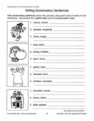 Composicion de Oraciones/Sentence Writing - A Spanish and English Workbook Gr. 1-3