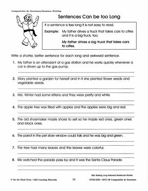 Composicion de Oraciones/Sentence Writing - A Spanish and English Workbook Gr. 1-3