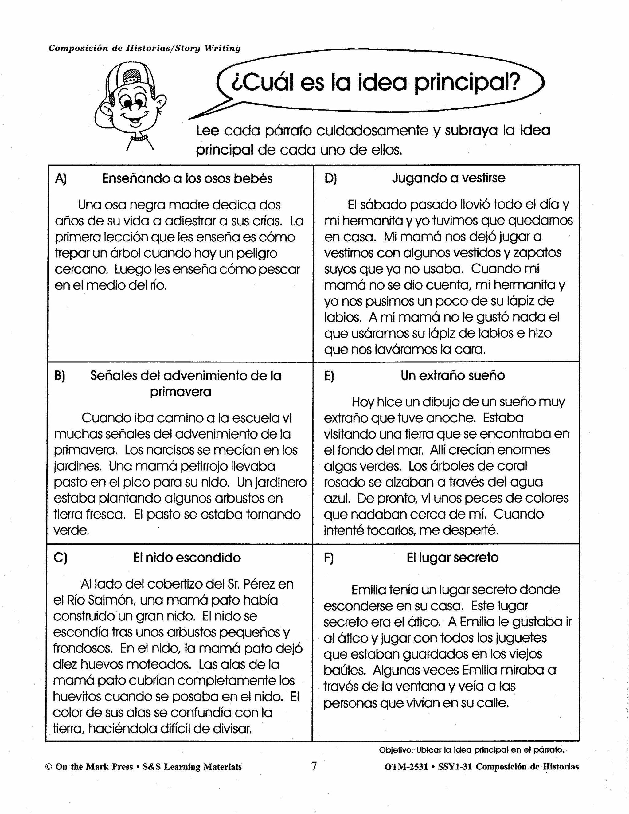 Composicion de Historias/Story Writing Gr. 1-3 A Spanish and English Workbook