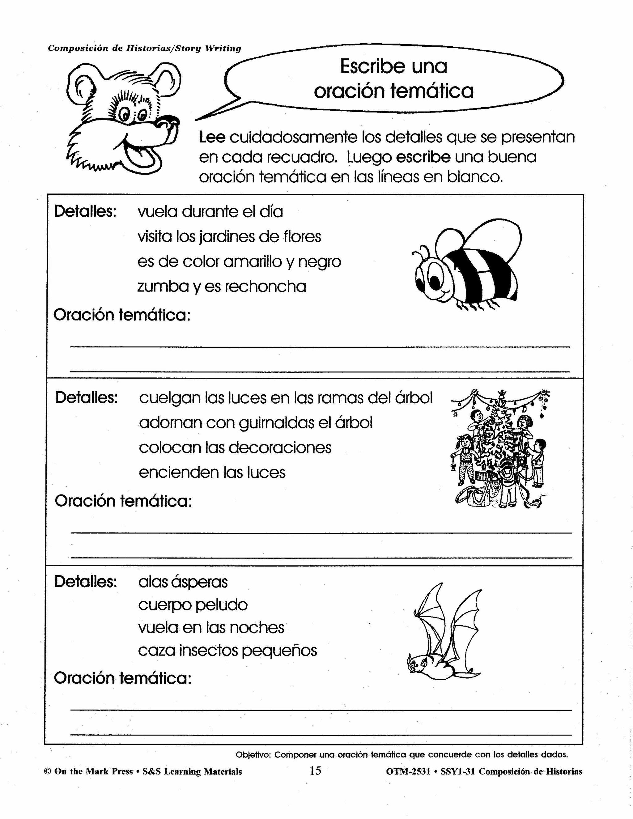 Composicion de Historias/Story Writing Gr. 1-3 A Spanish and English Workbook
