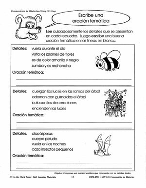Composicion de Historias/Story Writing Gr. 1-3 A Spanish and English Workbook