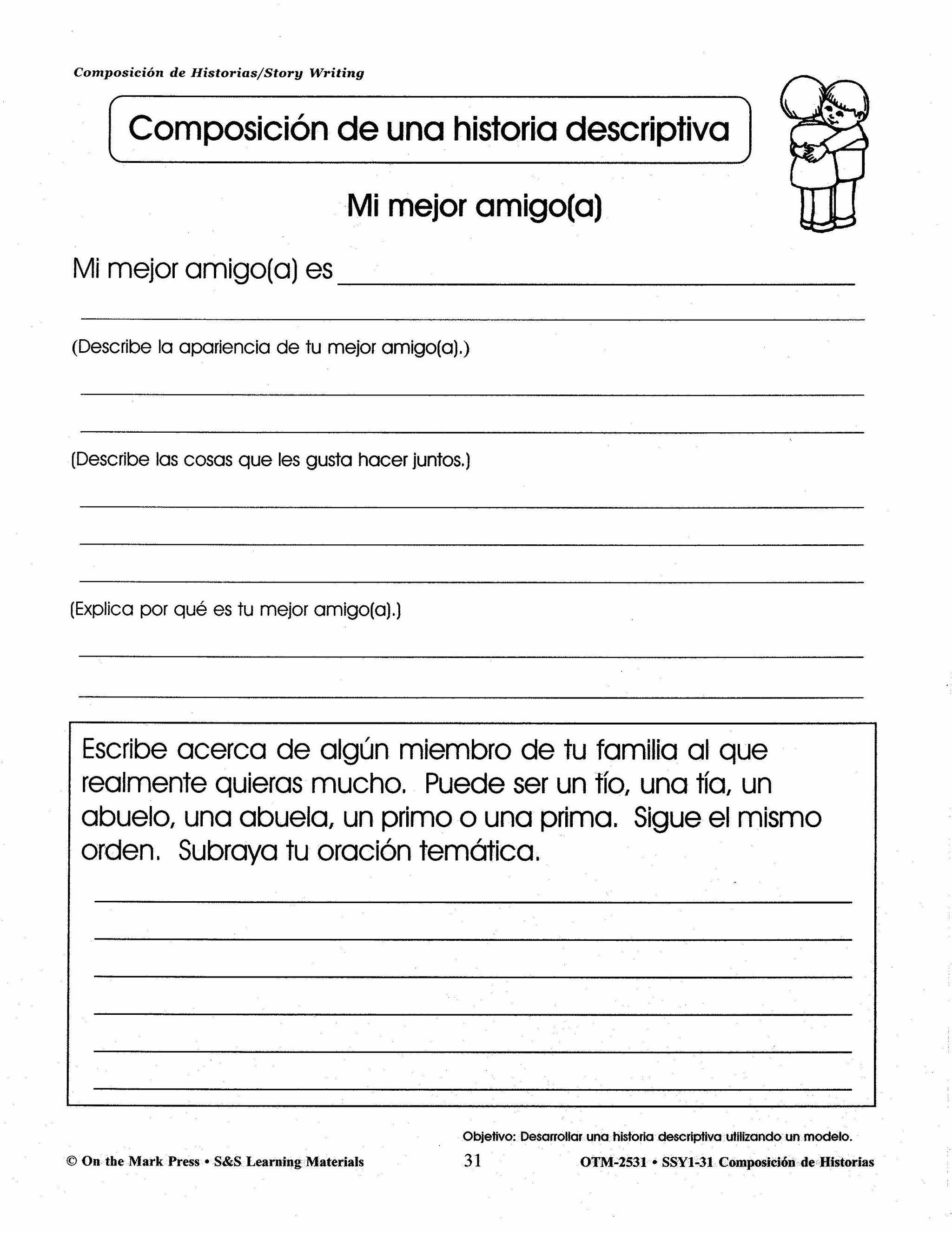 Composicion de Historias/Story Writing Gr. 1-3 A Spanish and English Workbook