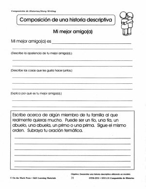 Composicion de Historias/Story Writing Gr. 1-3 A Spanish and English Workbook