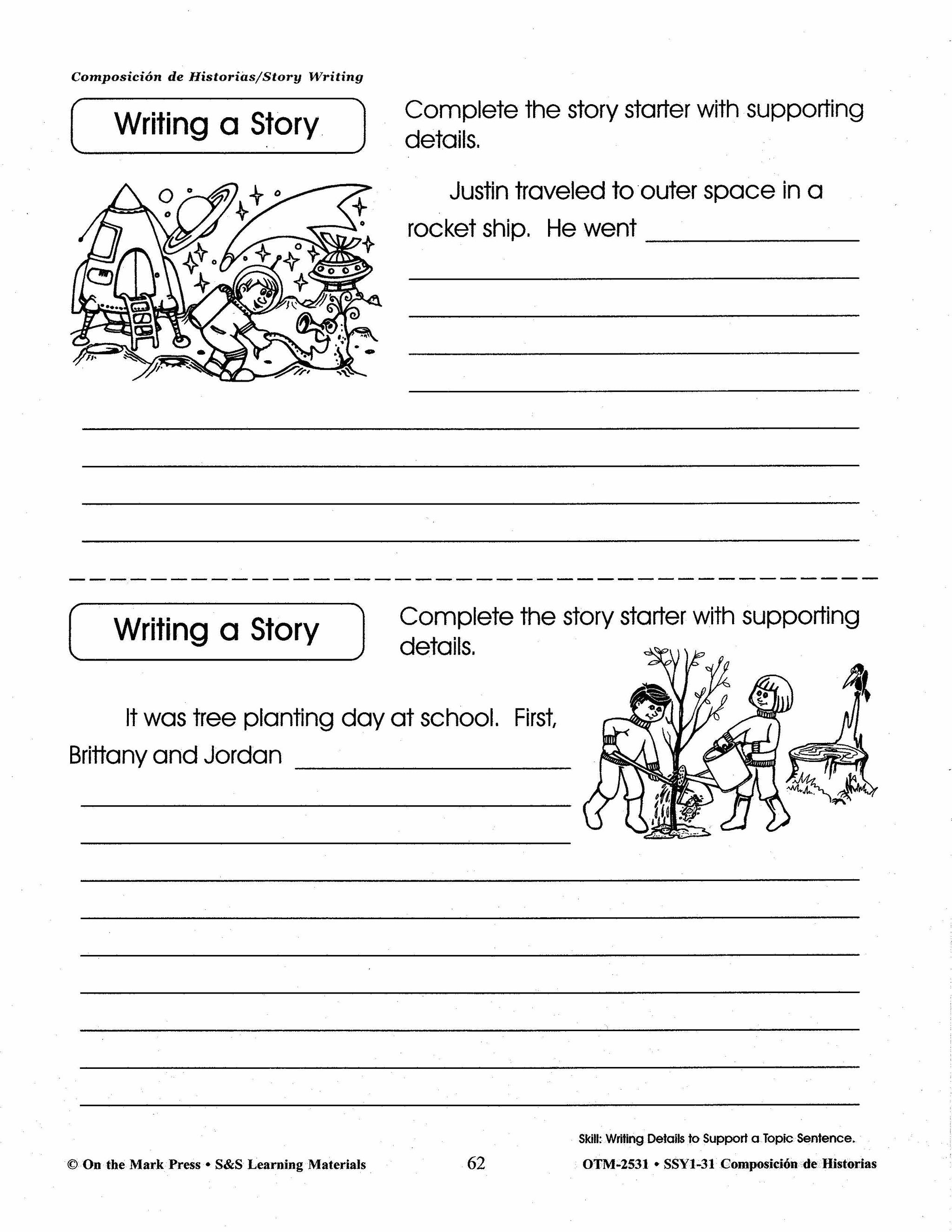Composicion de Historias/Story Writing Gr. 1-3 A Spanish and English Workbook