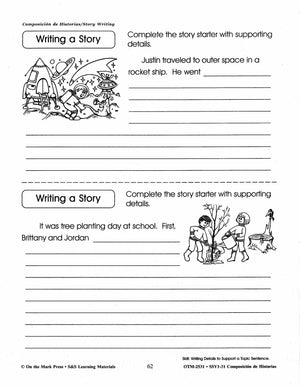 Composicion de Historias/Story Writing Gr. 1-3 A Spanish and English Workbook