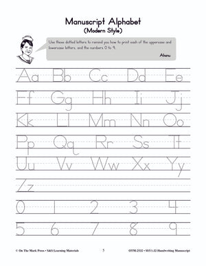 Handwriting Manuscript - Traditional Style Workbook Grades 1-3