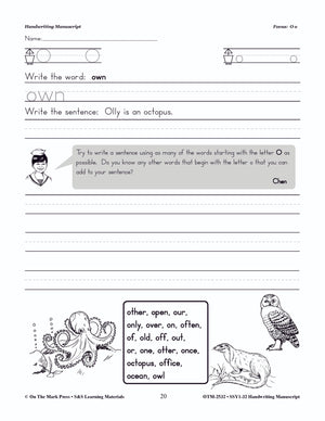 Handwriting Manuscript - Traditional Style Workbook Grades 1-3