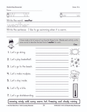 Handwriting Manuscript - Traditional Style Workbook Grades 1-3
