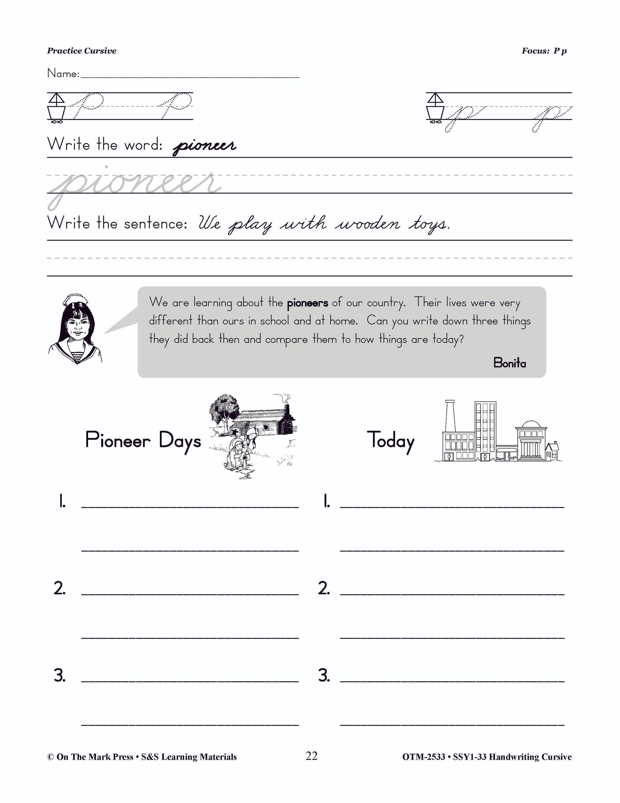 Handwriting Cursive -Traditional Style Gr. 1-3: Build Their Skills Workbook