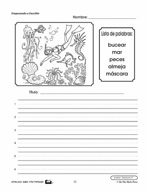 Empezando A Escribir Seire De Redaccion Creativa Spanish Story Starters Grades 1-3