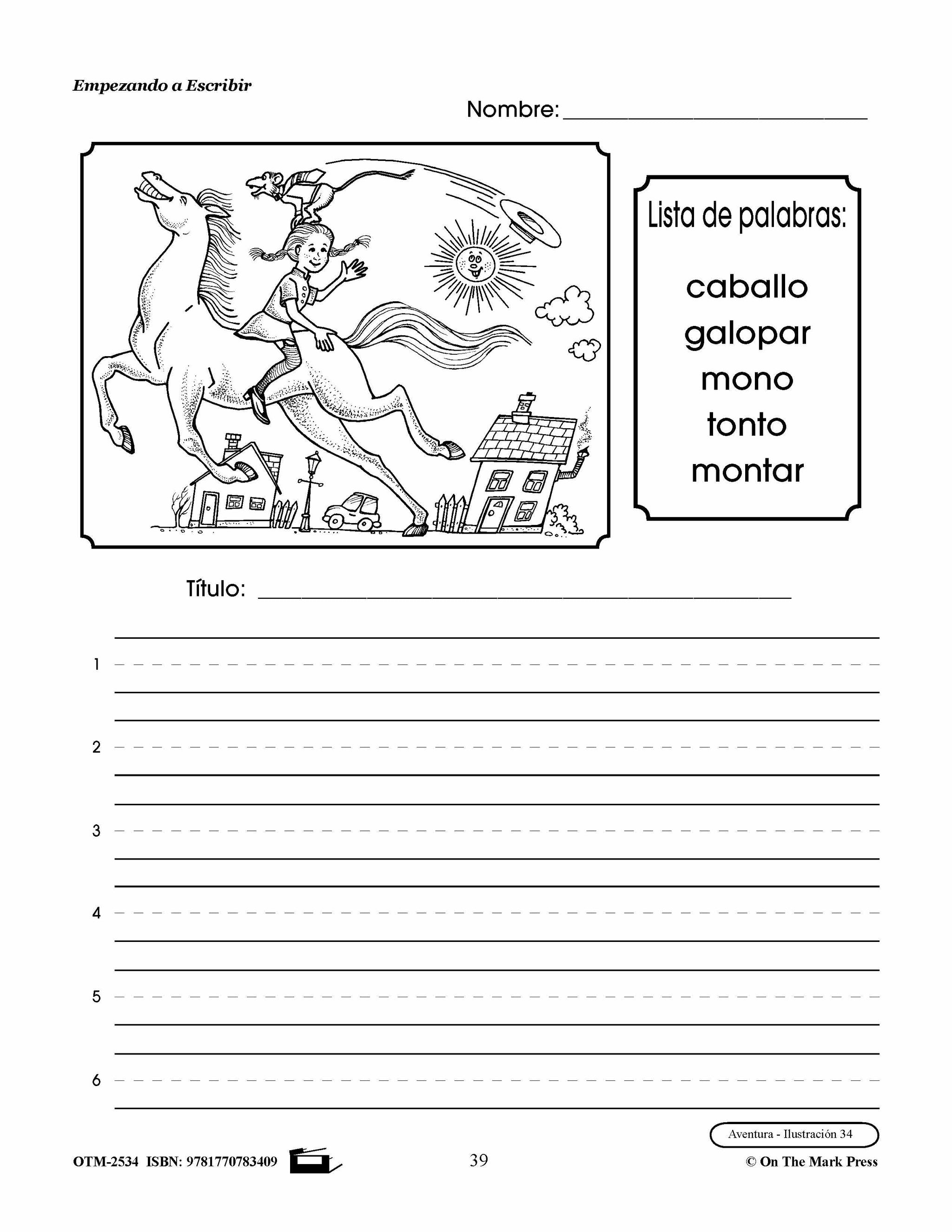 Empezando A Escribir Seire De Redaccion Creativa Spanish Story Starters Grades 1-3