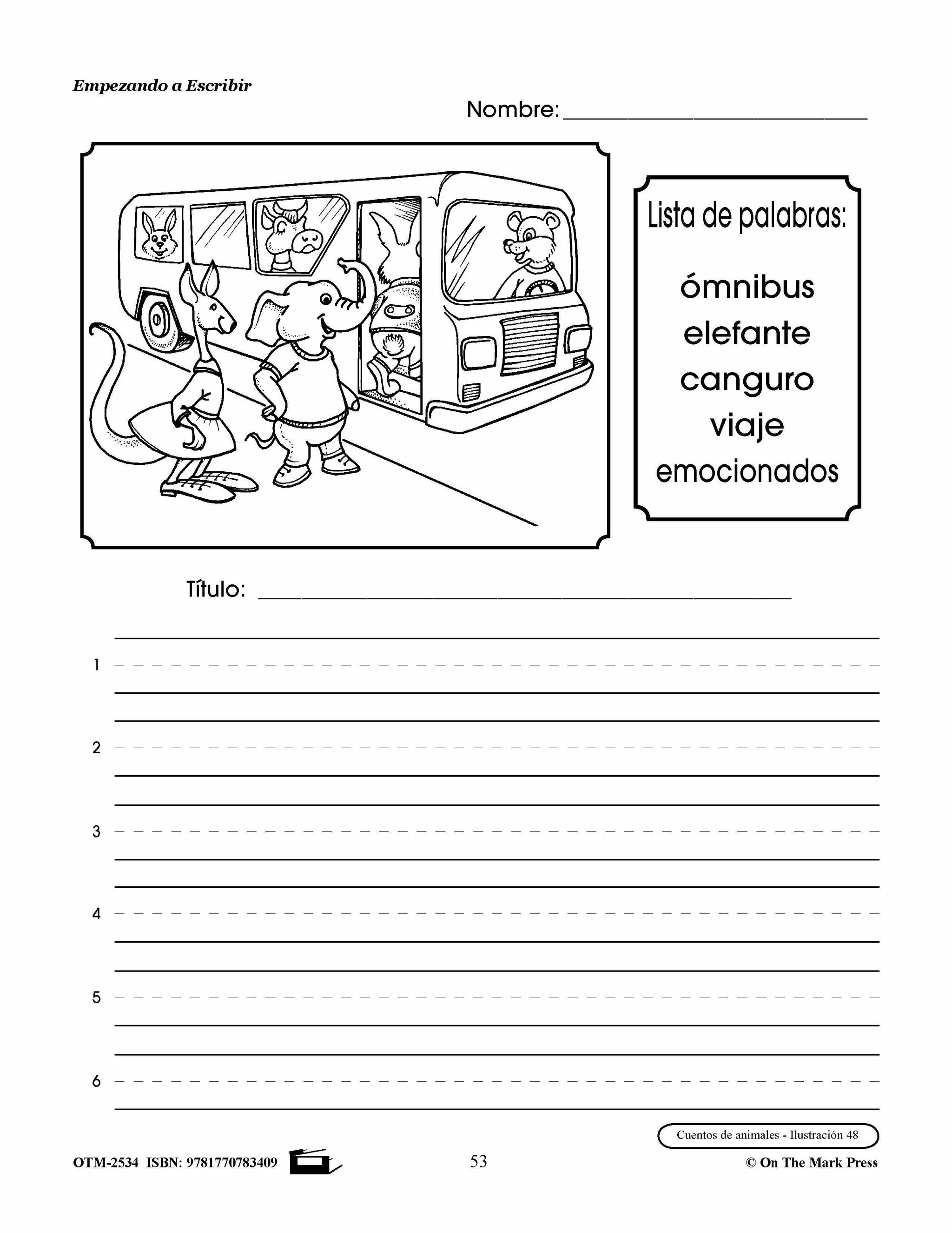 Empezando A Escribir Seire De Redaccion Creativa Spanish Story Starters Grades 1-3