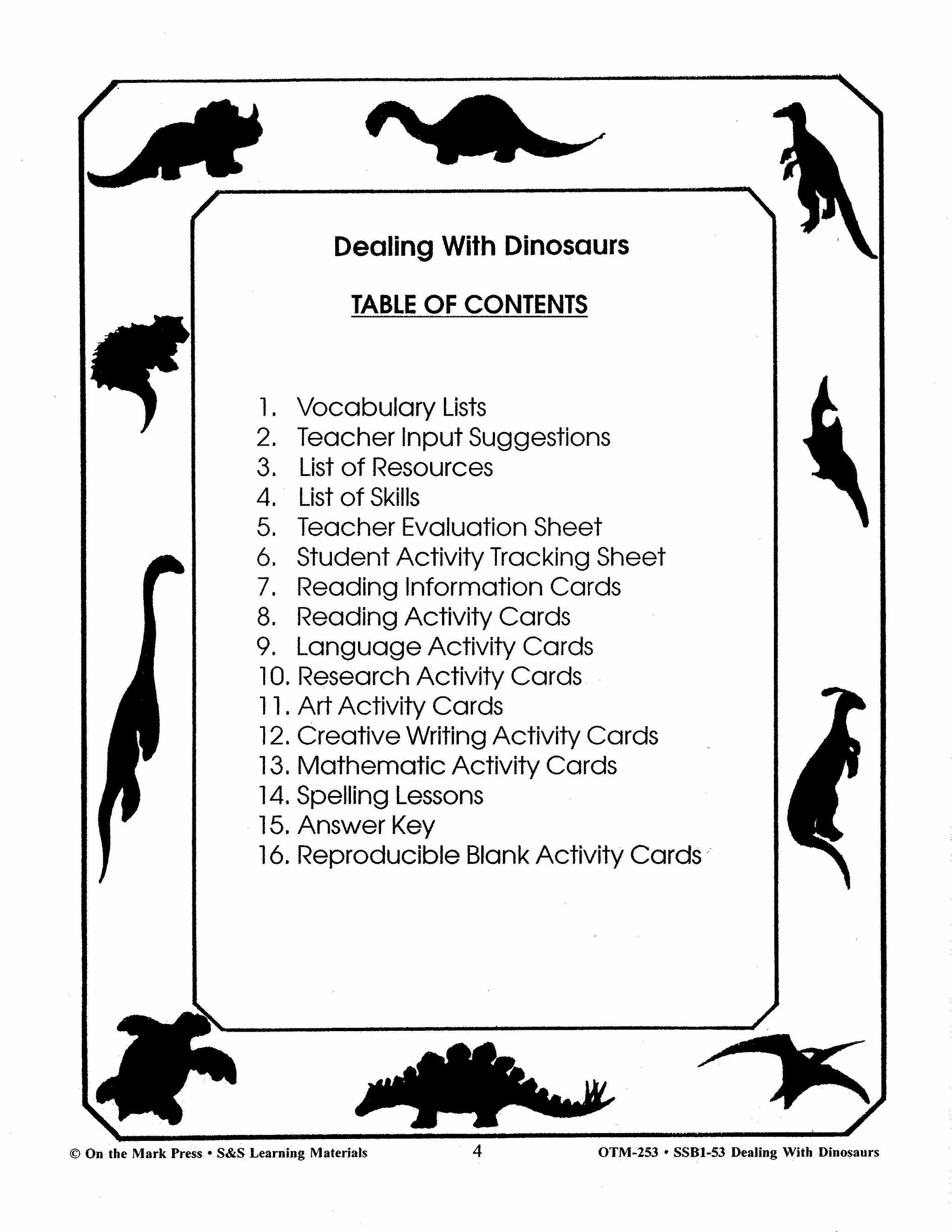 Dealing with Dinosaurs Grades 4-6