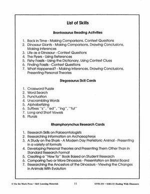 Dealing with Dinosaurs Grades 4-6