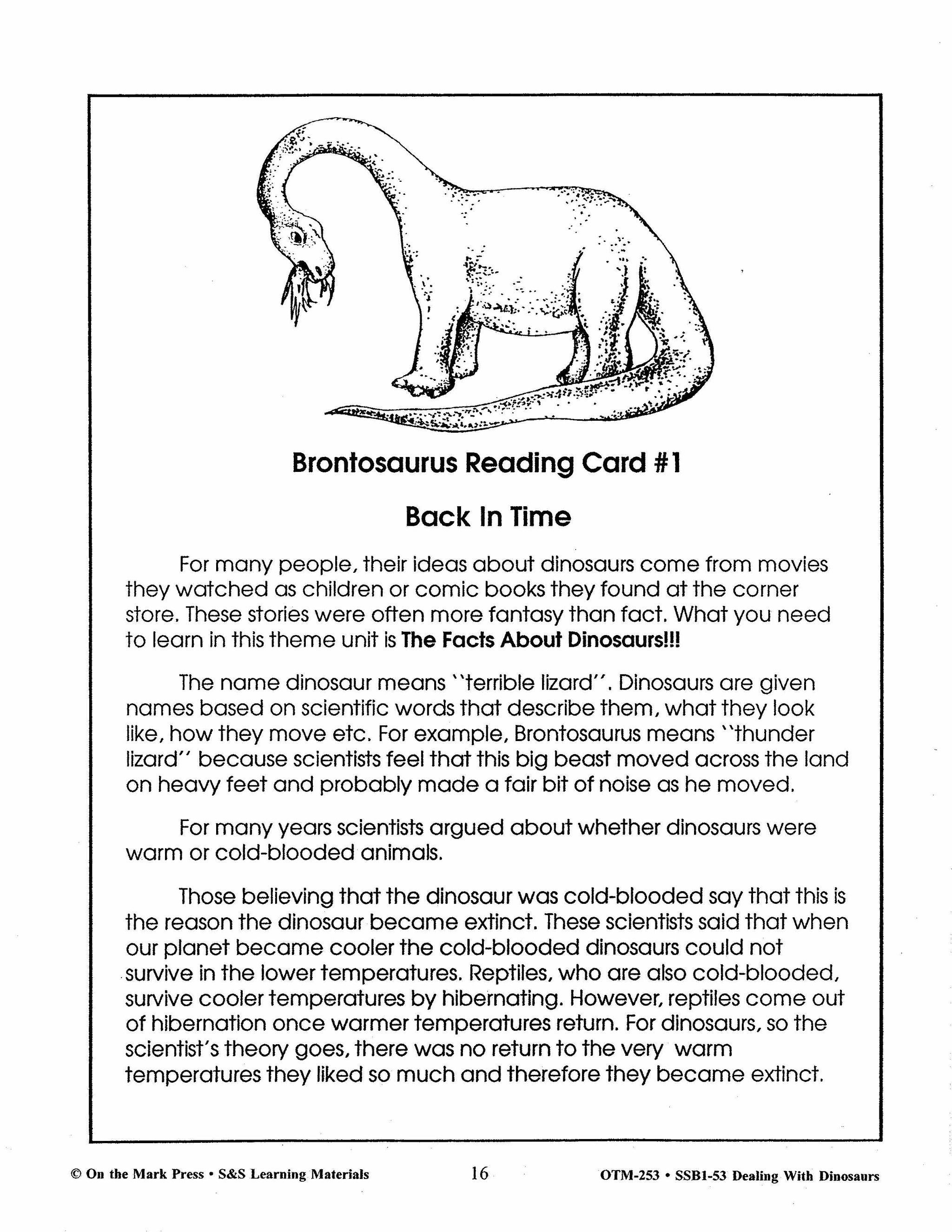 Dealing with Dinosaurs Grades 4-6