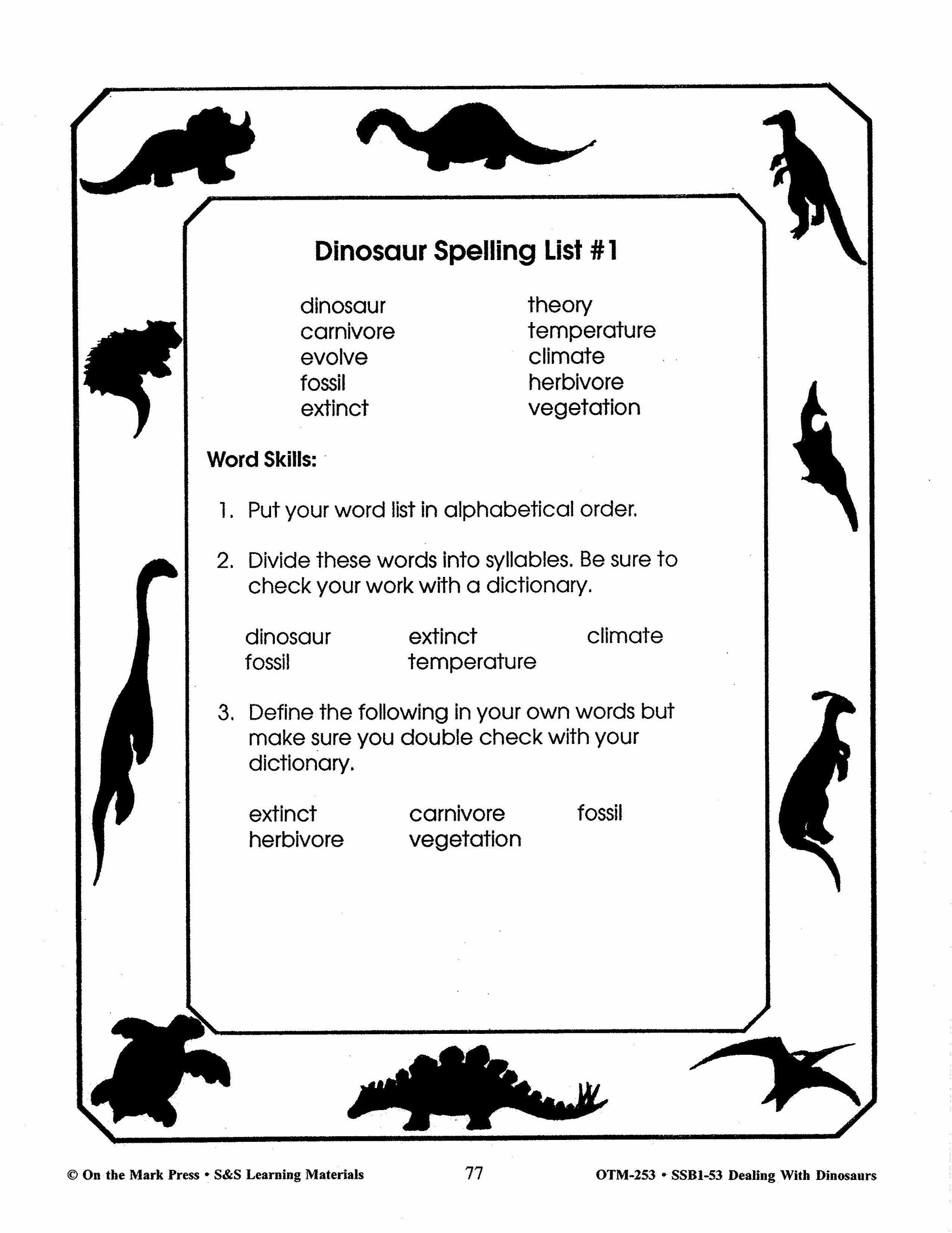 Dealing with Dinosaurs Grades 4-6