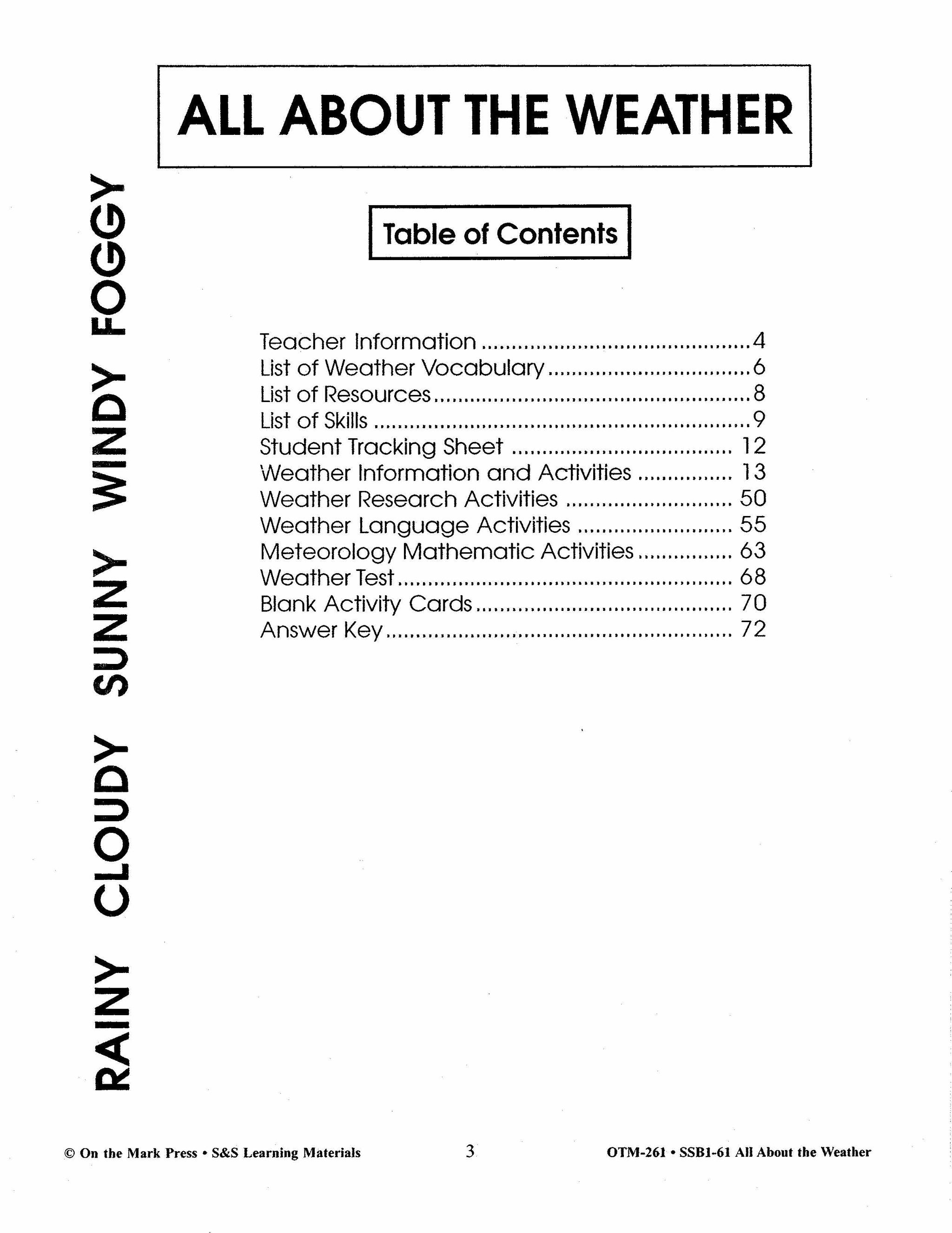 All About Weather Grades 7-8