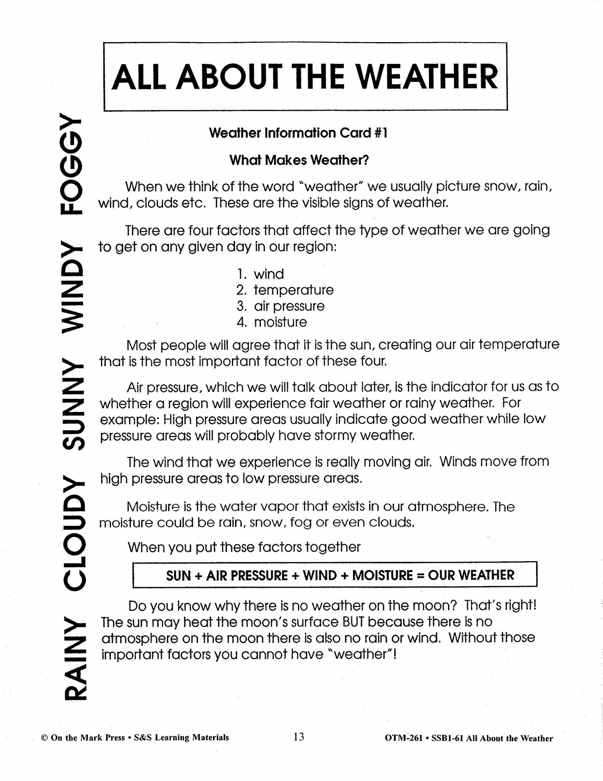 All About Weather Grades 7-8