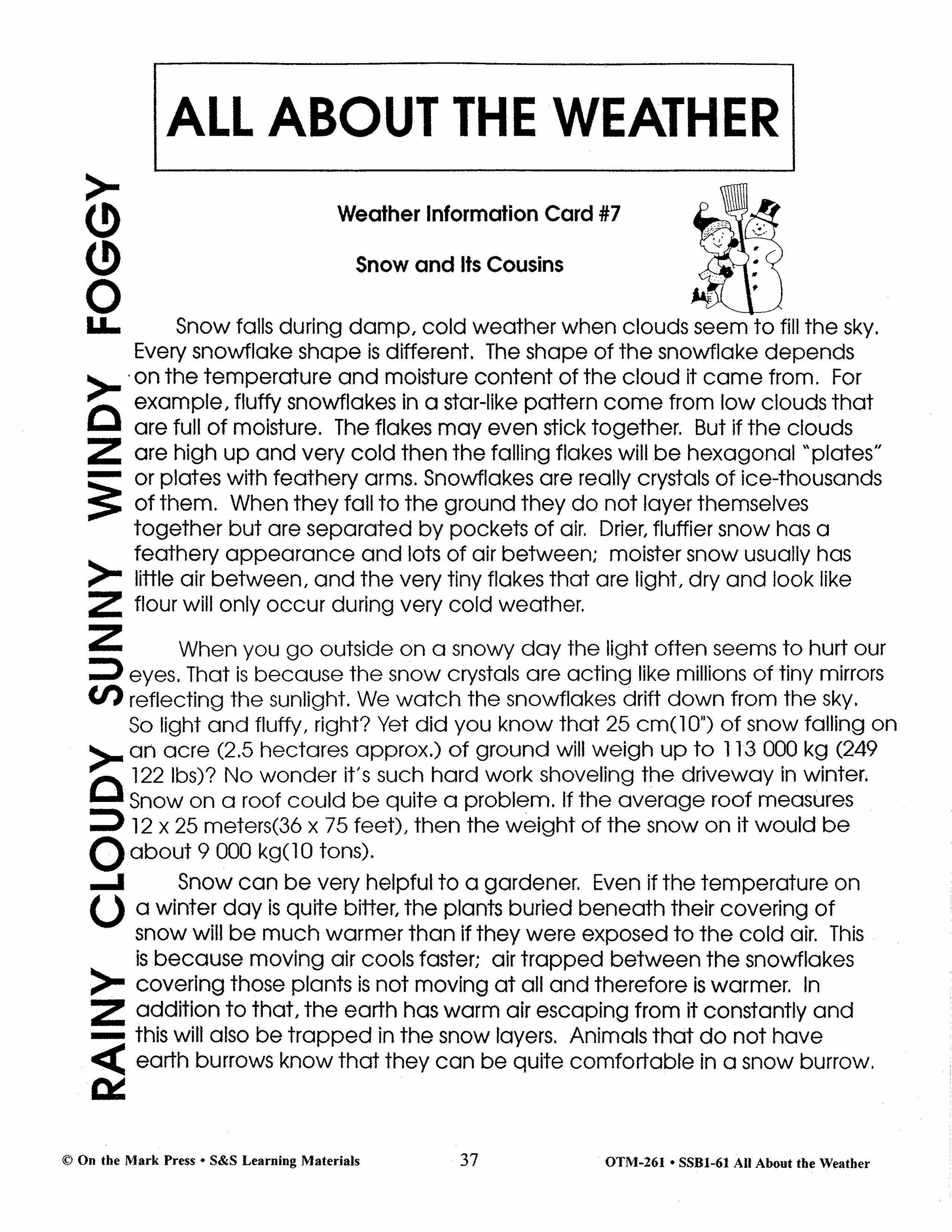 All About Weather Grades 7-8