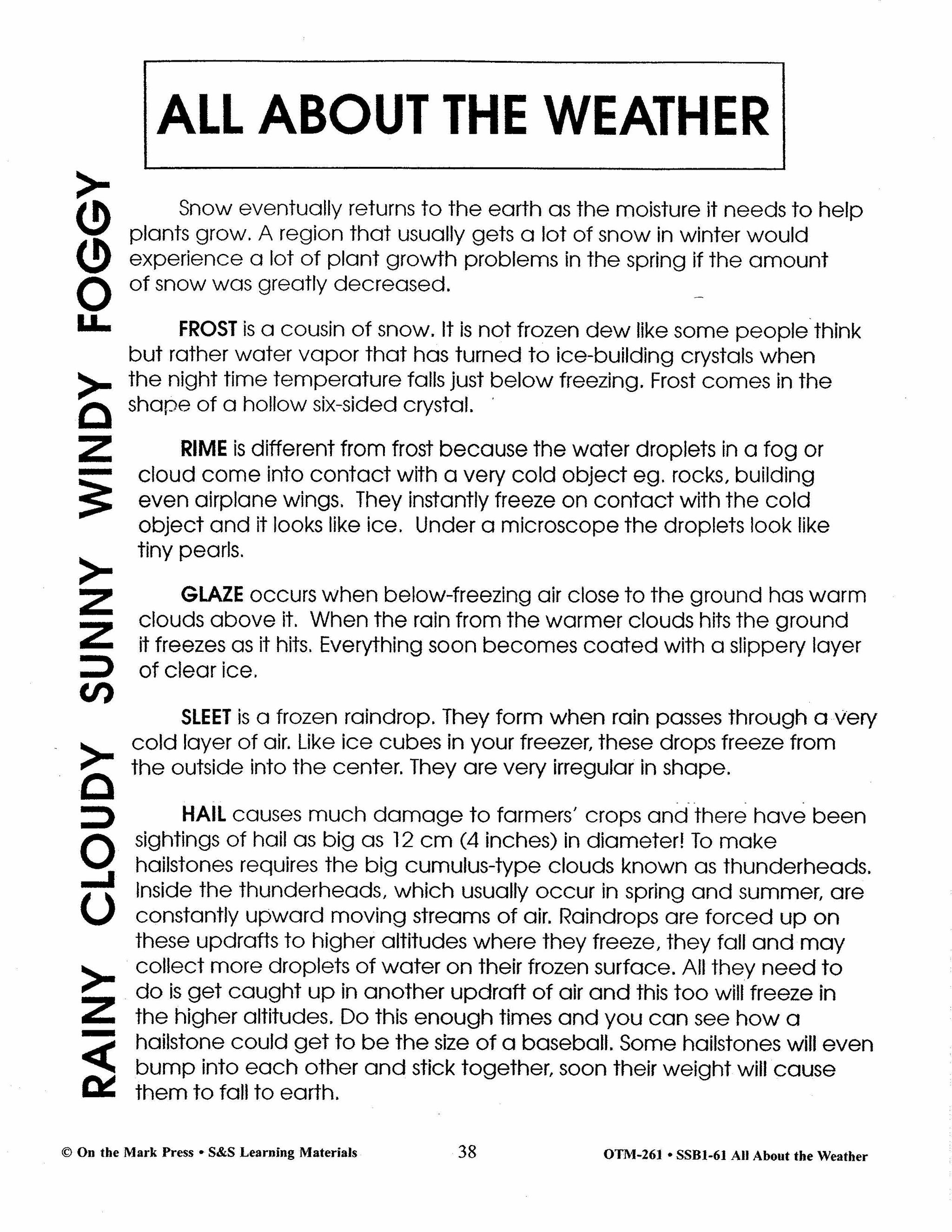 All About Weather Grades 7-8