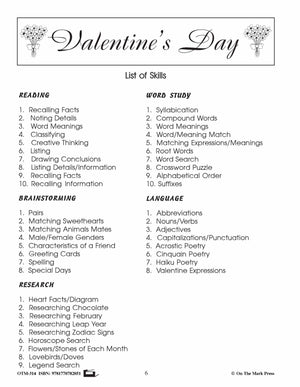 Valentine's Day Grades 4-6 Reading | Research | Vocabulary | Critical Thinking Activities