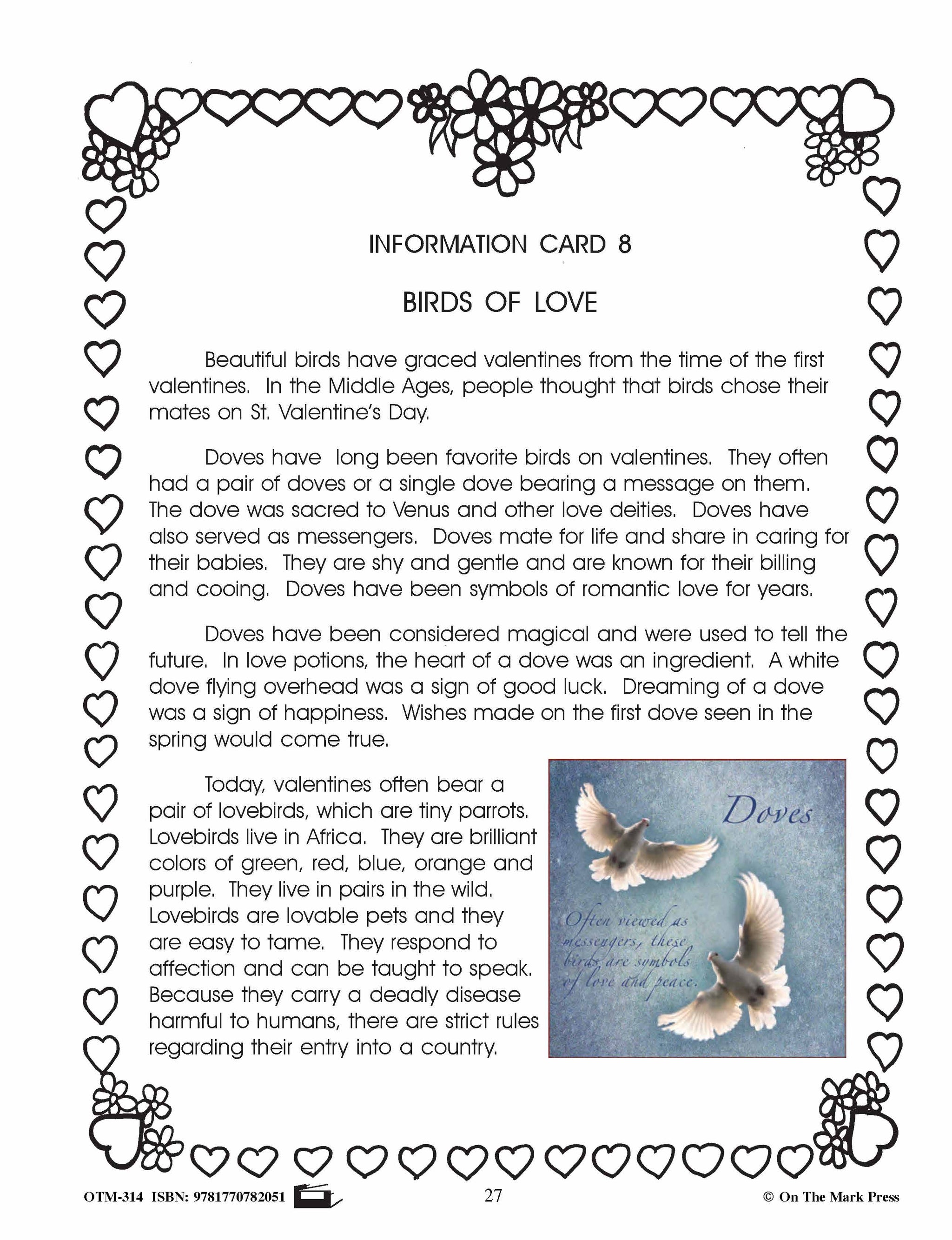 Valentine's Day Grades 4-6 Reading | Research | Vocabulary | Critical Thinking Activities