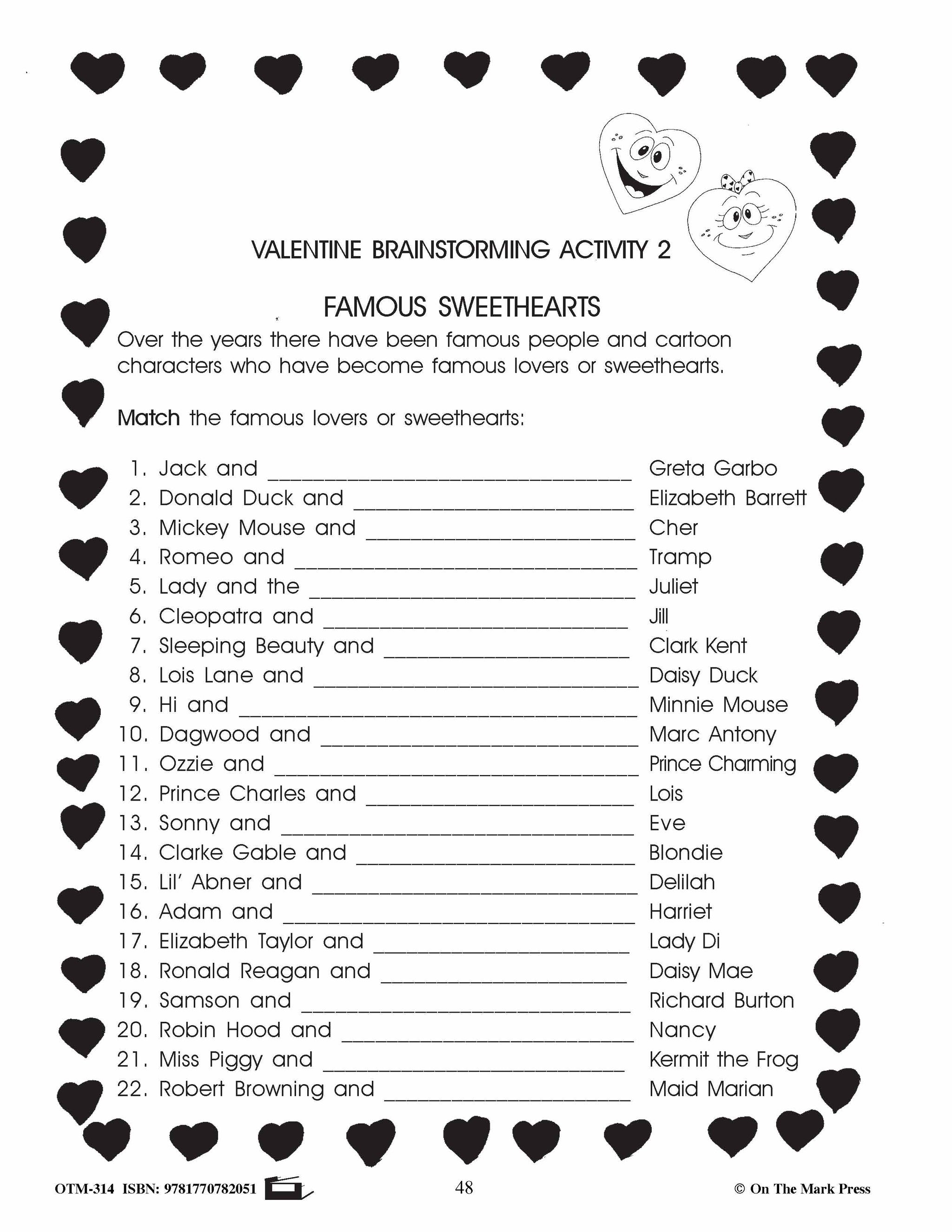 Valentine's Day Grades 4-6 Reading | Research | Vocabulary | Critical Thinking Activities
