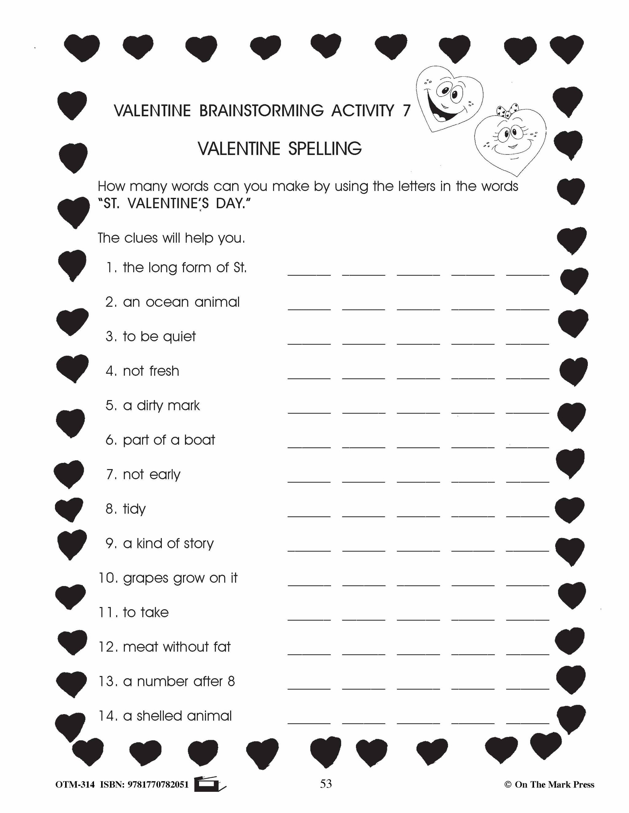 Valentine's Day Grades 4-6 Reading | Research | Vocabulary | Critical Thinking Activities