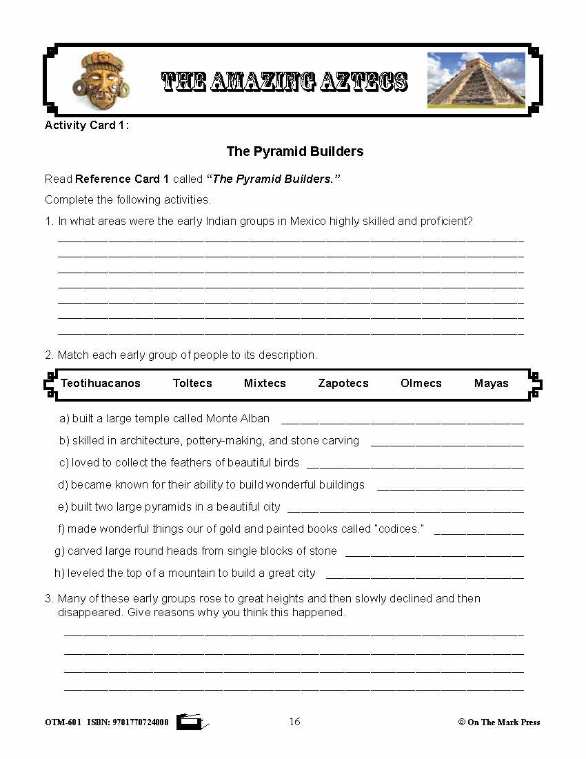 Amazing Aztecs Ancient Civilizations Grades 4-6