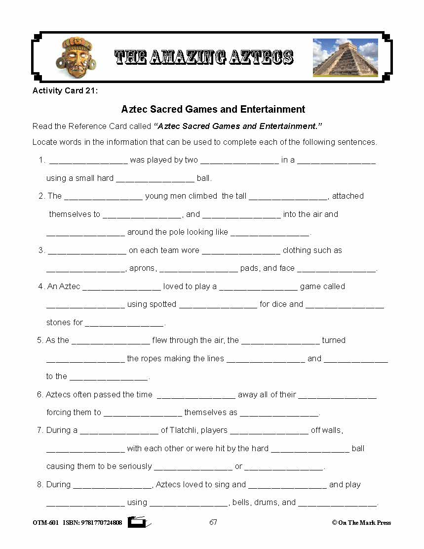 Amazing Aztecs Ancient Civilizations Grades 4-6