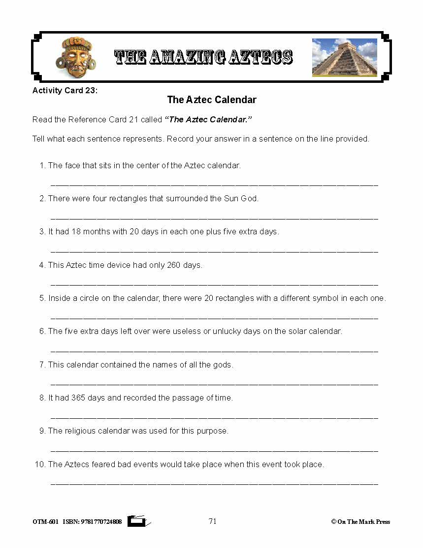 Amazing Aztecs Ancient Civilizations Grades 4-6