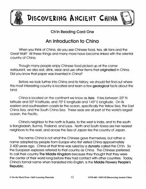 Ancient China Grades 4-6