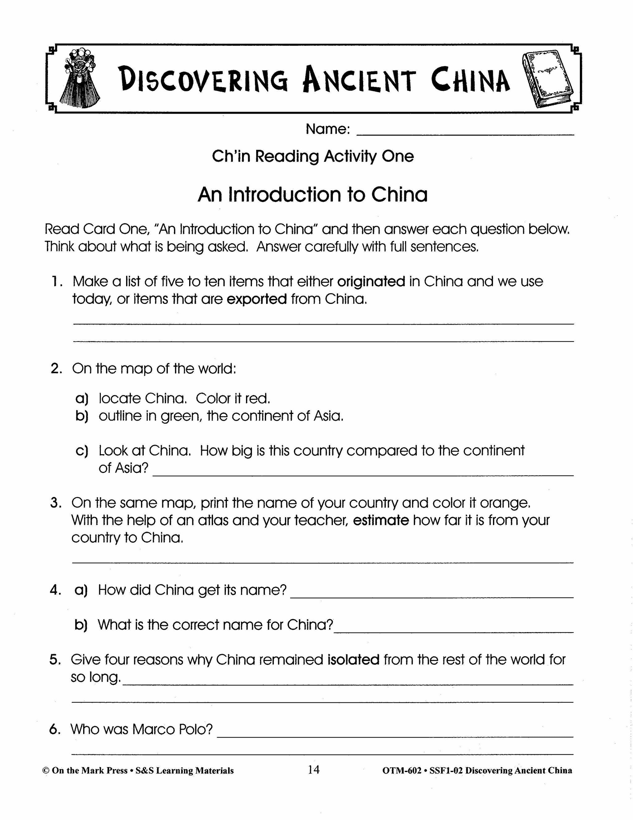 Ancient China Grades 4-6