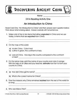 Ancient China Grades 4-6