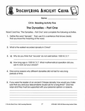 Ancient China Grades 4-6