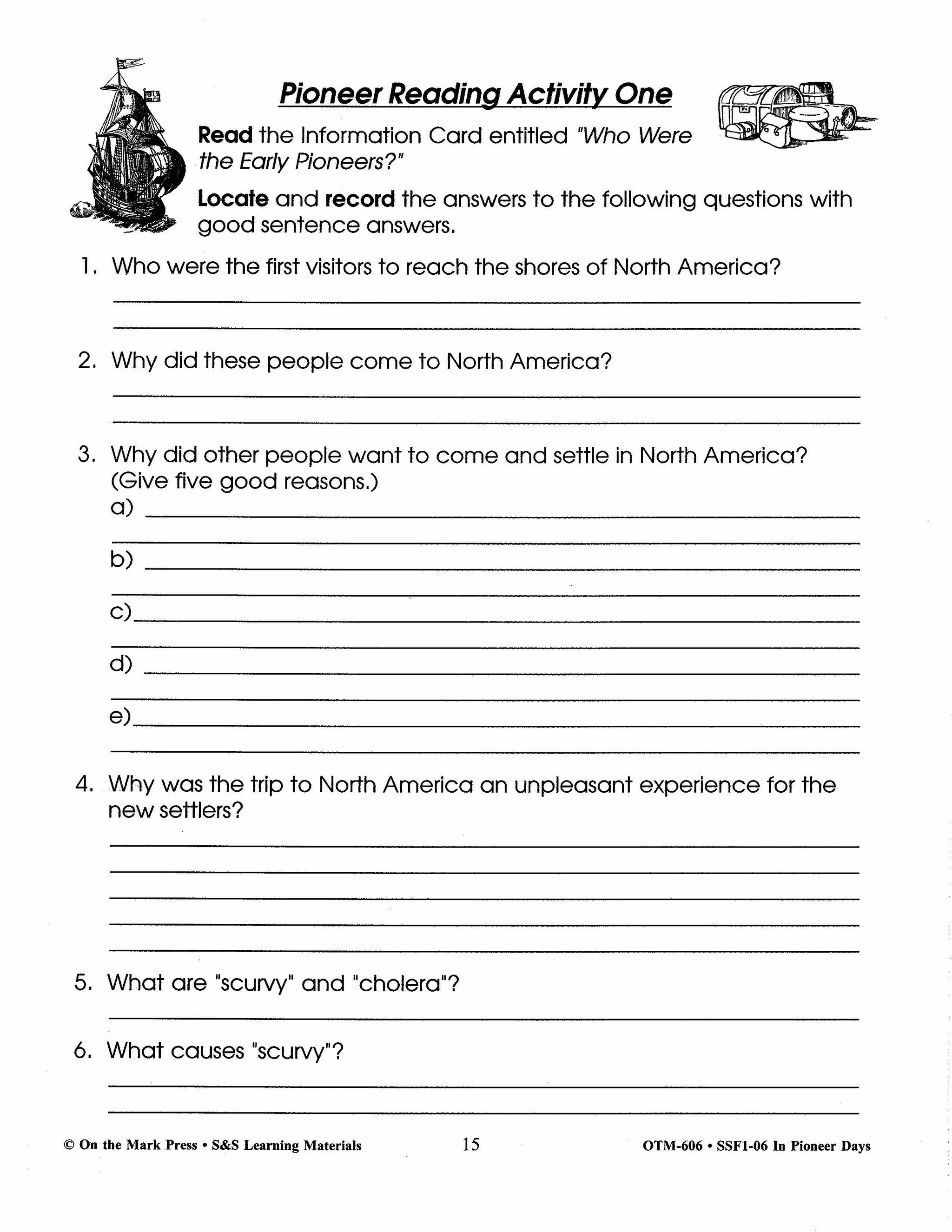 In Pioneer Days Grades 2-4