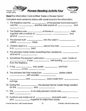 In Pioneer Days Grades 2-4