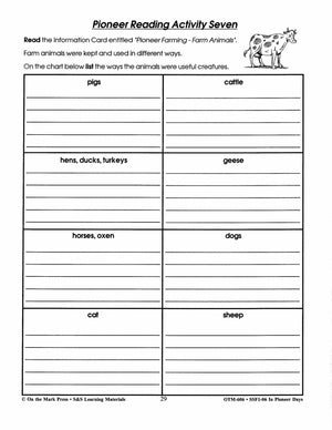 In Pioneer Days Grades 2-4