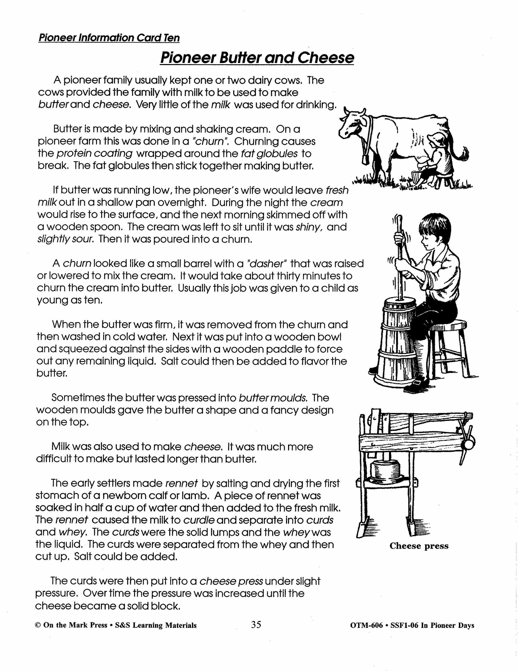 In Pioneer Days Grades 2-4