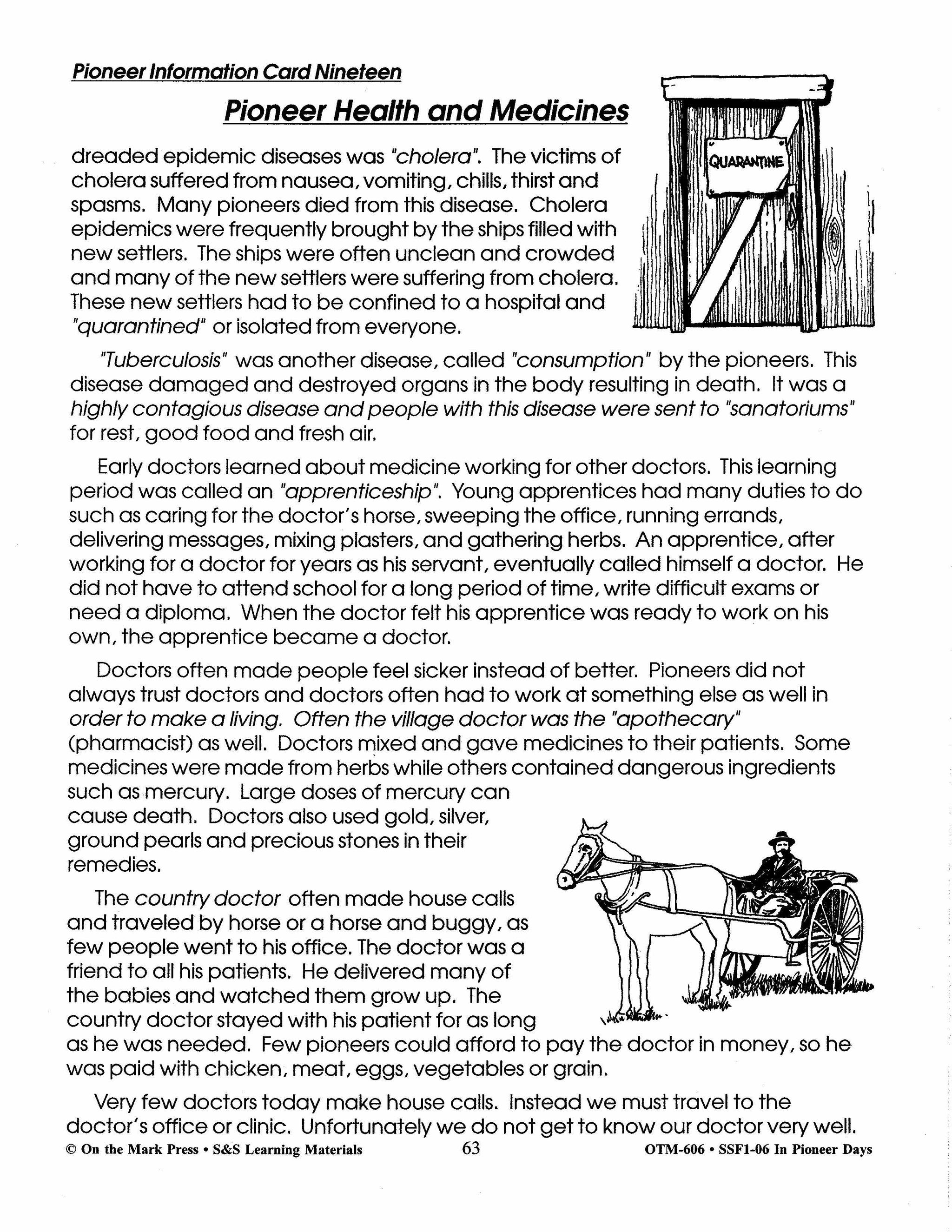 In Pioneer Days Grades 2-4